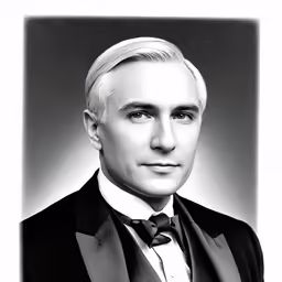 a man wearing a black tuxedo with long hair