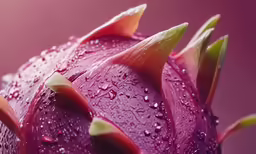 the leaves and flowers on the red rose are covered with water drops