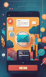 a phone screen with an email button on the top,the front cover of an iphone with an email notification