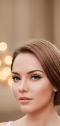 a woman is posing with a headband in her hair