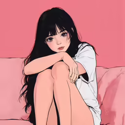a girl laying on her stomach on top of a pink blanket