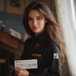 a woman is holding a fake ticket from the tv show orange is the new black