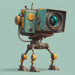 a very big robot with many electronics on it