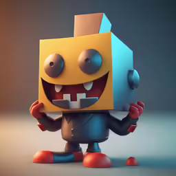 an illustration of an open box with its mouth wide open and hands up, as if it were an electric device