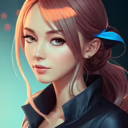 a rendering image of an anime character with long hair