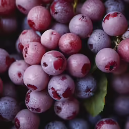 grapes that are bunched together, in close up