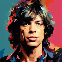 a painting of a man with blue eyes