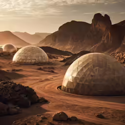 some kind of domed structures in the middle of mountains