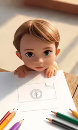 the doll looks like he is holding a pen and paper
