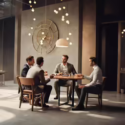 people sitting around a table at a restaurant