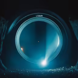 light is coming out of the inside of a circular mirror