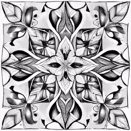 black and white abstract drawing of flowers