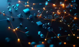 a black surface with glowing dots and diamonds