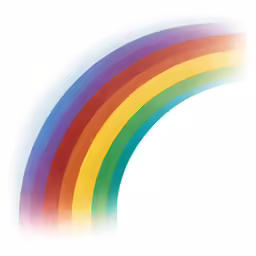 the rainbow logo and white background with white