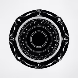 a black and white photo of a circular object