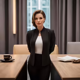 a businesswoman in a nice office setting