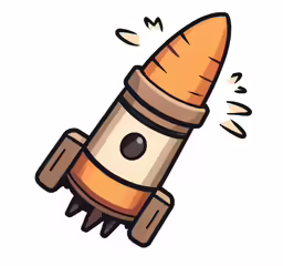 an illustration of an orange rocket ship