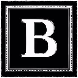 black and white b monograment of the letter b