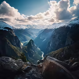 the mountain top has a river in it