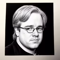 a black and white photo of the director of a movie