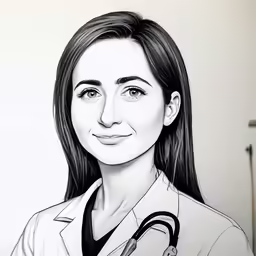 an illustration of a woman in a doctor coat