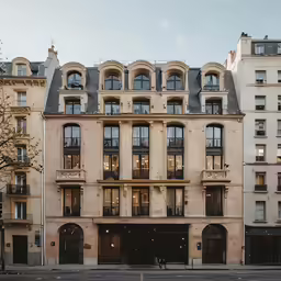 the windows on this old building are opened and open
