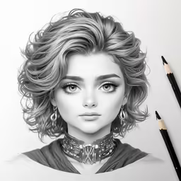 an adult portrait is shown with a pencil and watercolor
