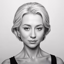 a woman with blonde hair and black bra is shown