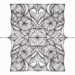 an abstract black and white pattern on white paper