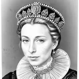 a black and white drawing of queen victoria of canada