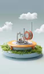 the device is flying low in the sky