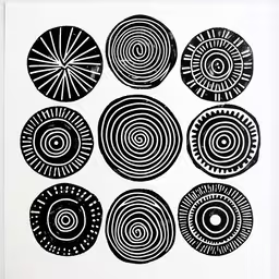 an image of a black and white artwork piece,a series of nine drawings on white paper