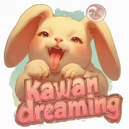 an animal with a caption that reads kawai dreaming