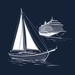 a large ship and a small boat in the water