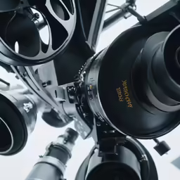 the back of an astronomical telescope looking up