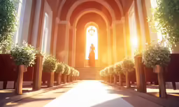 the sun shining through an archway with trees