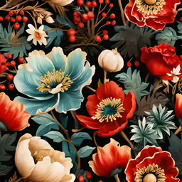 a group of flowers that are on the side of a wall