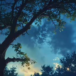 a photo of a tree with trees in the background