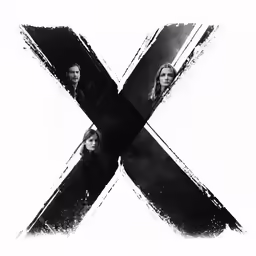 the x logo in black and white