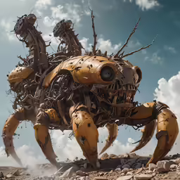 a robotic dog on its way through the desert