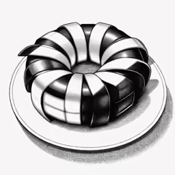 an artistic drawing of a bundt cake