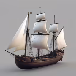 a large sail boat is sailing with a white sails