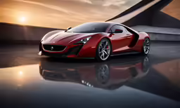 a large sports car with its front hood up