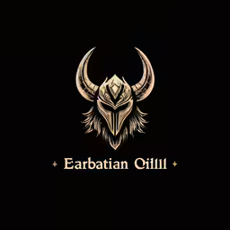 the logo for an espeia with a horned head