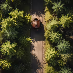 a tractor and its driver are traveling down the road