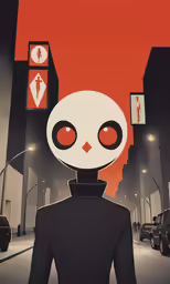 an animated image of a person in a city