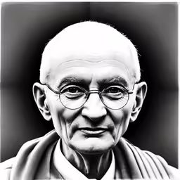 a black and white portrait of a monk