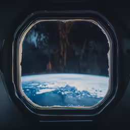 the view from inside an airplane looking outside
