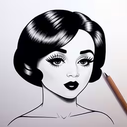 a drawing of a woman