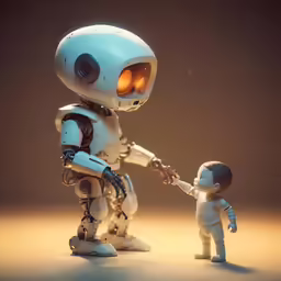 an artificial hand being used to touch the face of a baby figure